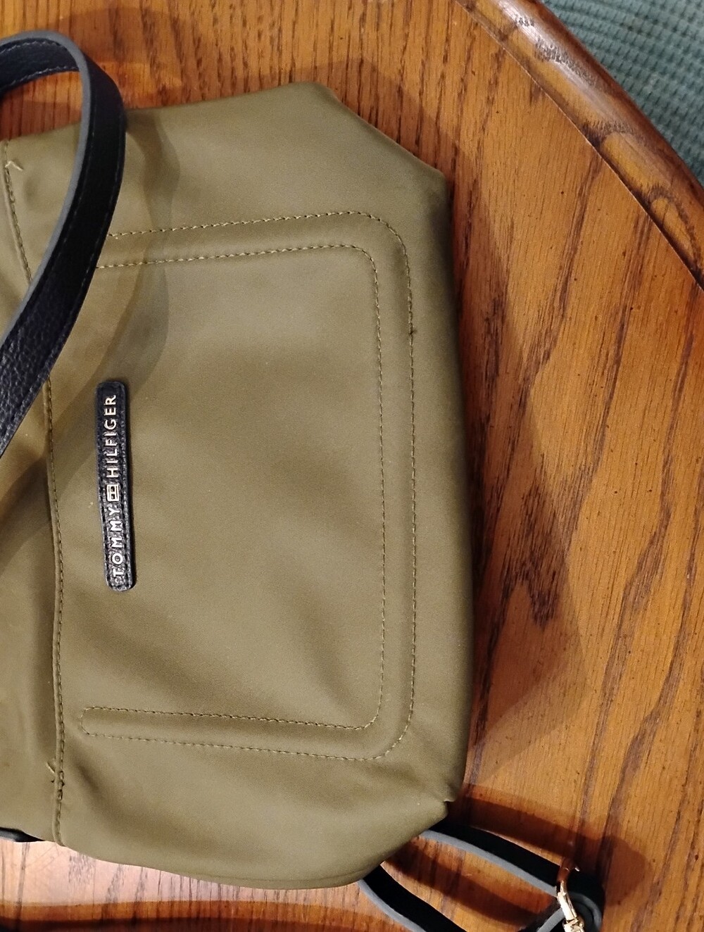 Tommy Hilfiger Olive Green Crossbody with Black Strap